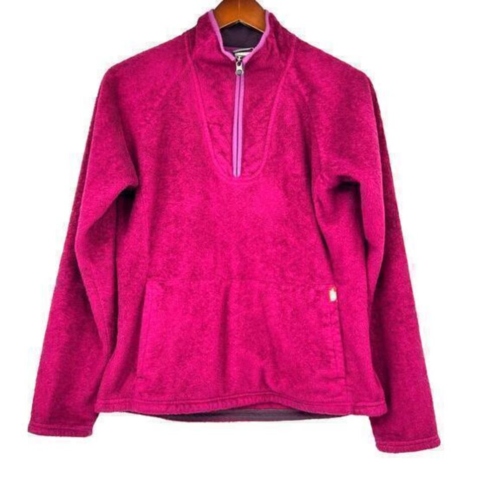 North Face Sweater Womens Pink Long Sleeve Pullover 1/4 Zip Lightweight medium